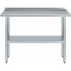 Amgood 14 in. X 48 in. Stainless Steel Prep Table with 1.5in Backsplash WT-1448-BS-Z